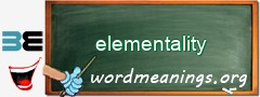 WordMeaning blackboard for elementality